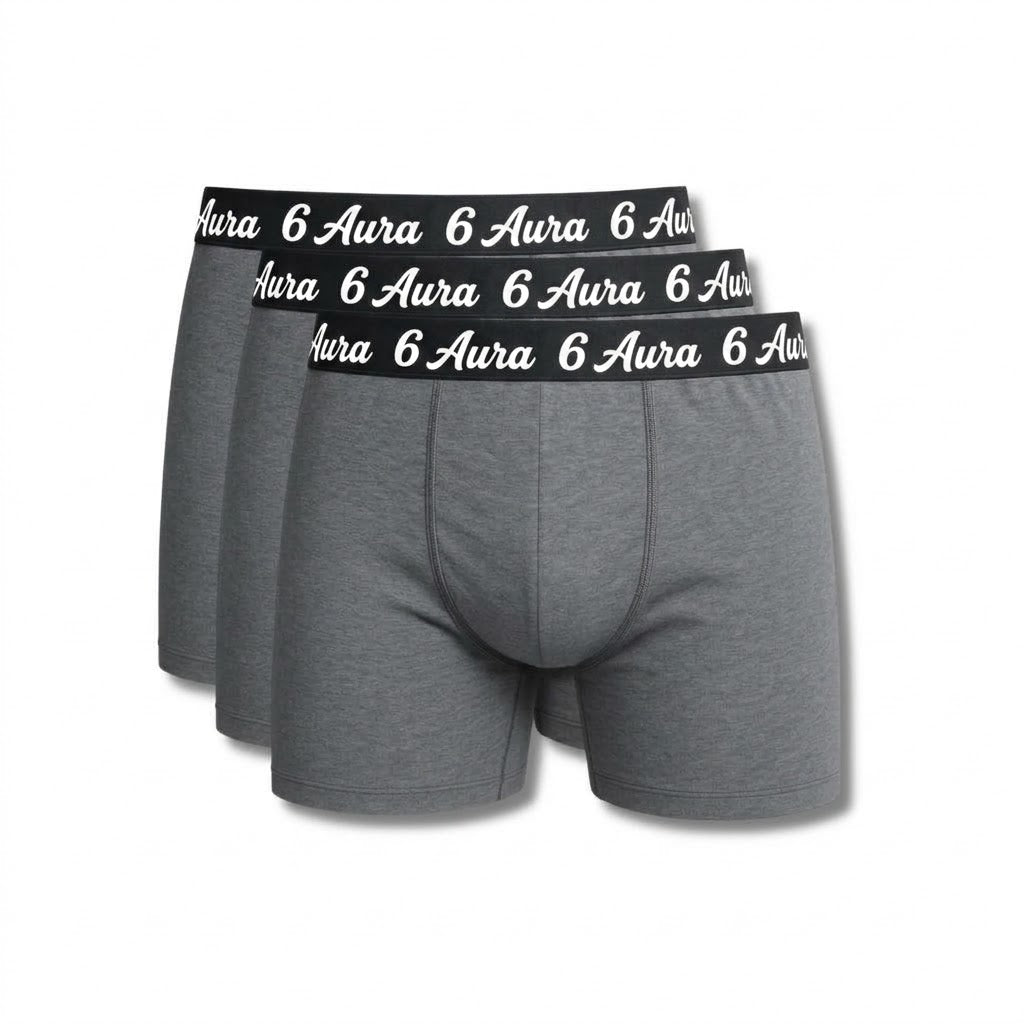 6 Aura Men’s Boxer Shorts – Pack of 3 Black