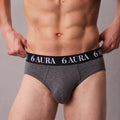 6 AURA Men’s Boxer Briefs -  Grey