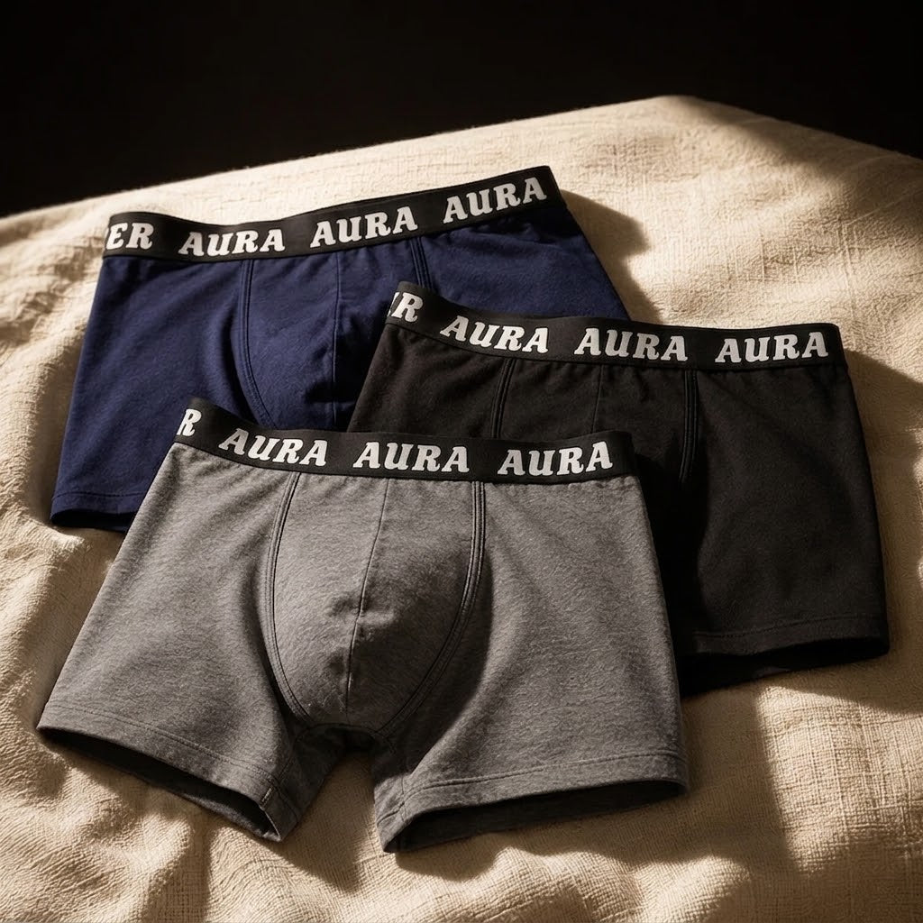6 Aura Men’s Boxer Shorts – Pack of 3 Multicolor