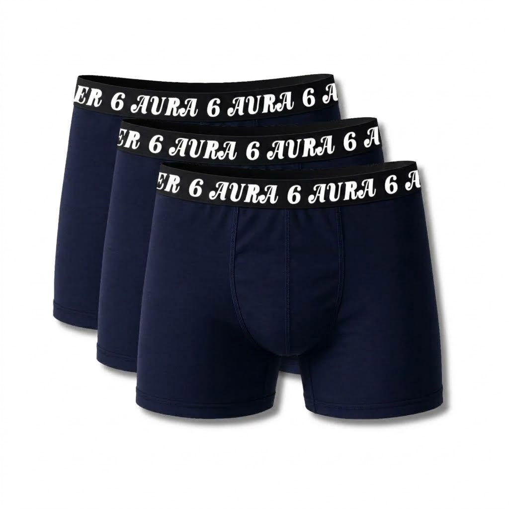 6 Aura Men’s Boxer Shorts – Pack of 3 Black